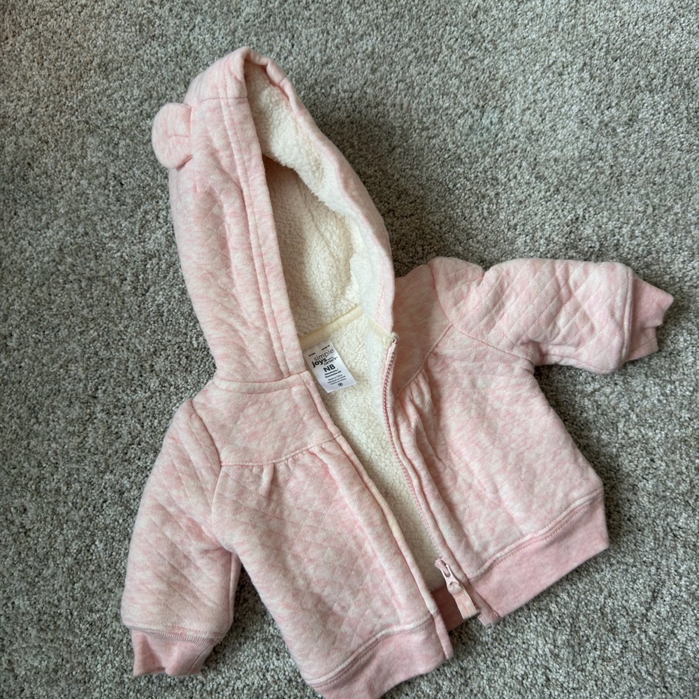 Carter's Cream and Pink Baby Hoodie